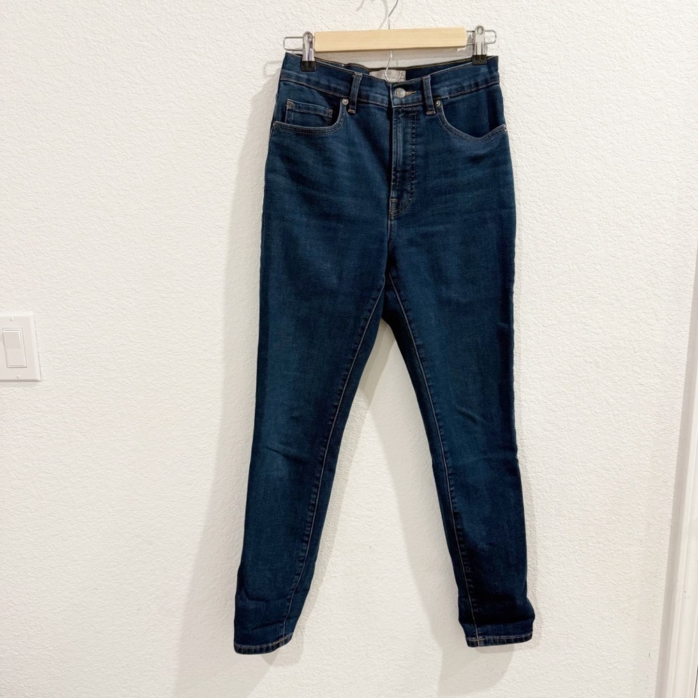 Everlane- High Rise Dark Wash Skinny Jeans- Size 27